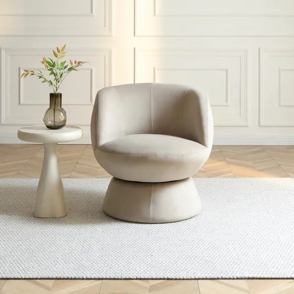 Tulip Velvet Curved Swivel Accent Chair 2