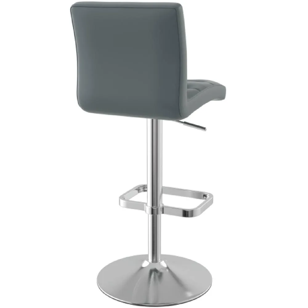 netfurniture Swank Brushed Steel Bar Stool With Faux Leather Padded Seat Grey 5