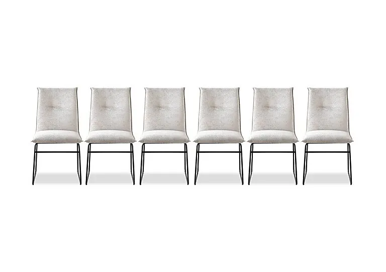Maya Set of 6 Black Metal Leg Dining Chairs