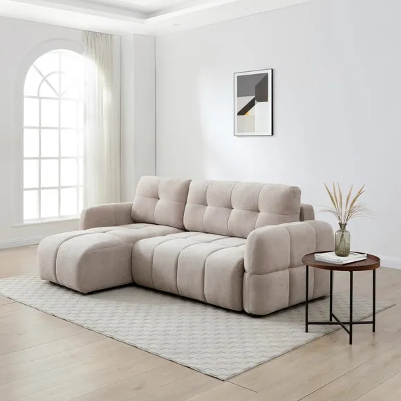 Jolie Chenille Quilted Cloud Corner Sofa Bed