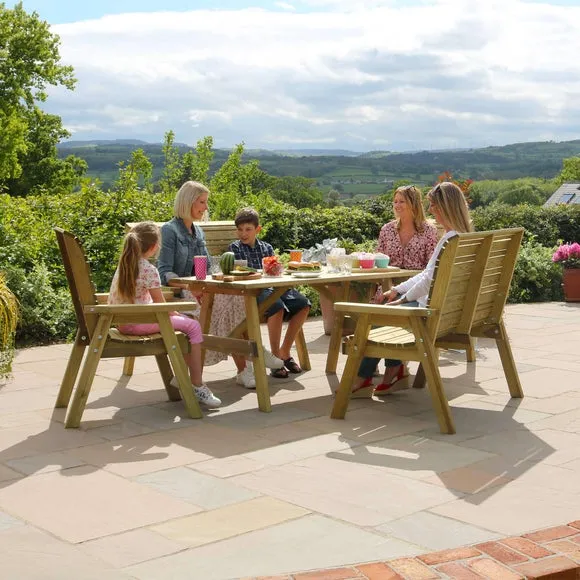 Freya 6 Seater Wooden Rectangle Garden Dining Set 3
