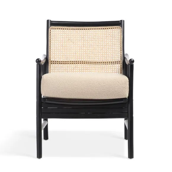 Desser Borneo Rattan Chair with Boucle Cushion 3