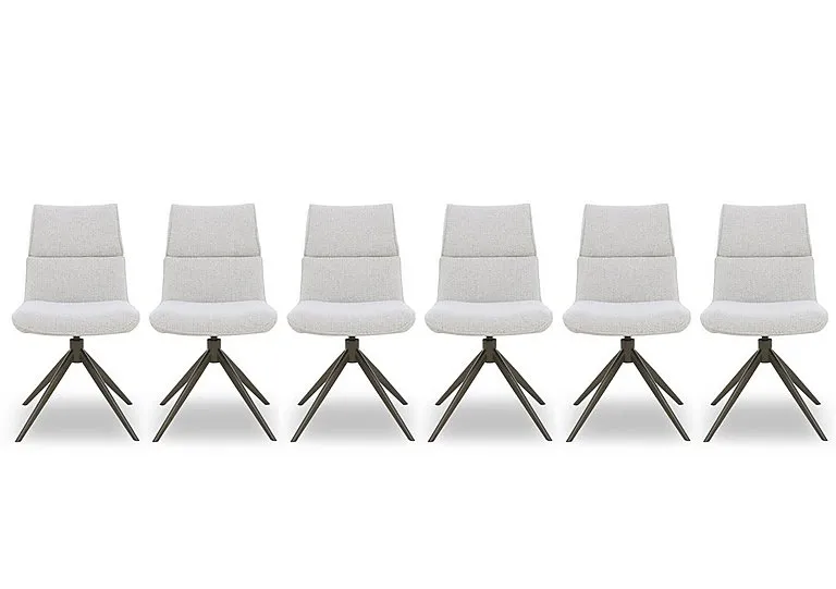 Mekong Set of 6 Fabric Swivel Dining Chairs
