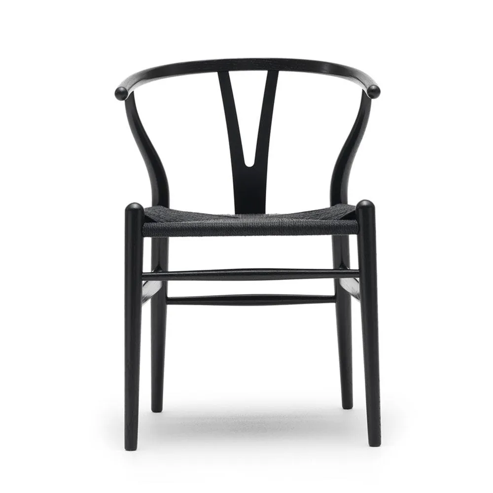 Heal's Wishbone Chair CH24 Black Beech Black Paper Cord Seat 2
