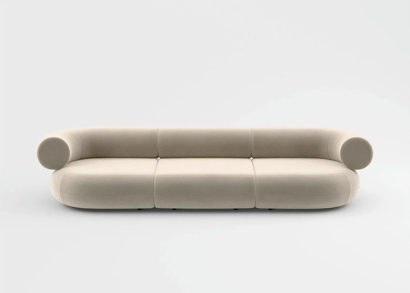 Tom Dixon Fat 3 seater Sofa in Velvet fabric pearl 106 1