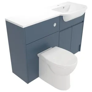 Deccado Clifton Juniper Blue Right Hand 1200mm Fitted Vanity & Toilet Pan Unit Combination with Right Hand Basin 2