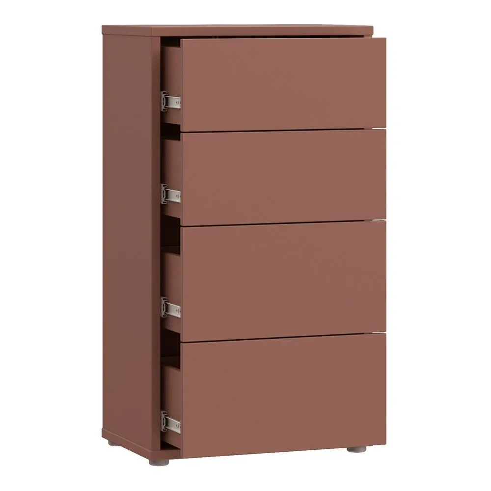 Furniture To Go Alice Springs Tall 4 Drawer Chest with Push-Open Drawers in Terracotta 5