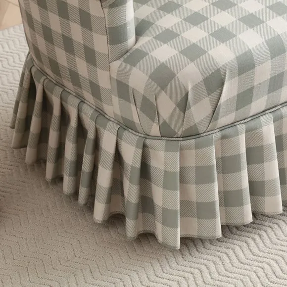 Goldie Frill Gingham Check Print Accent Chair 5