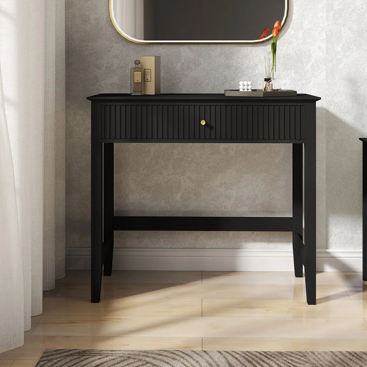 Melody Maison Dressing Table & Stool Set - Hales Black Range 3