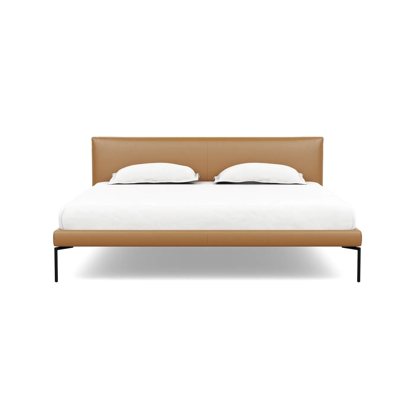 Heal's Matera Bedstead Super King Daino Leather Parchment Black Feet 1