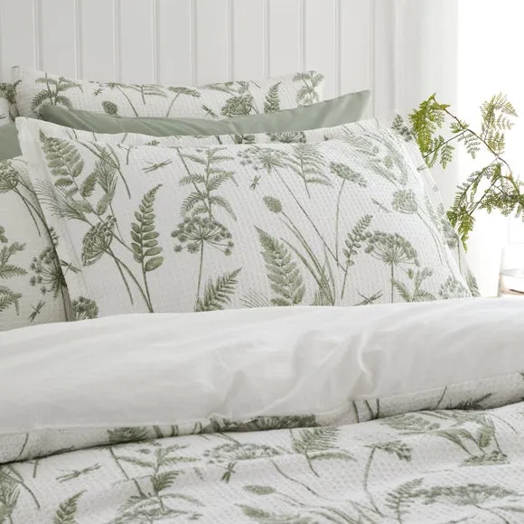 Garden Sprigs Waffle Polycotton Oxford Pillowcase