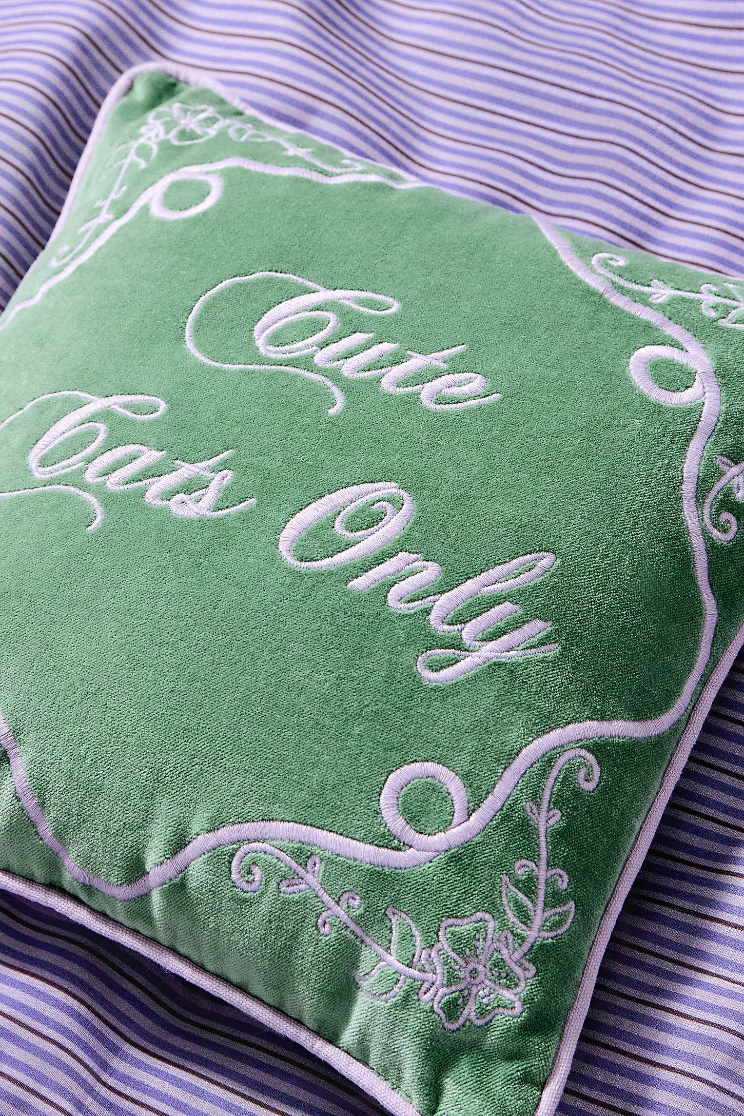 Cute Cats Only Cushion - Green 2