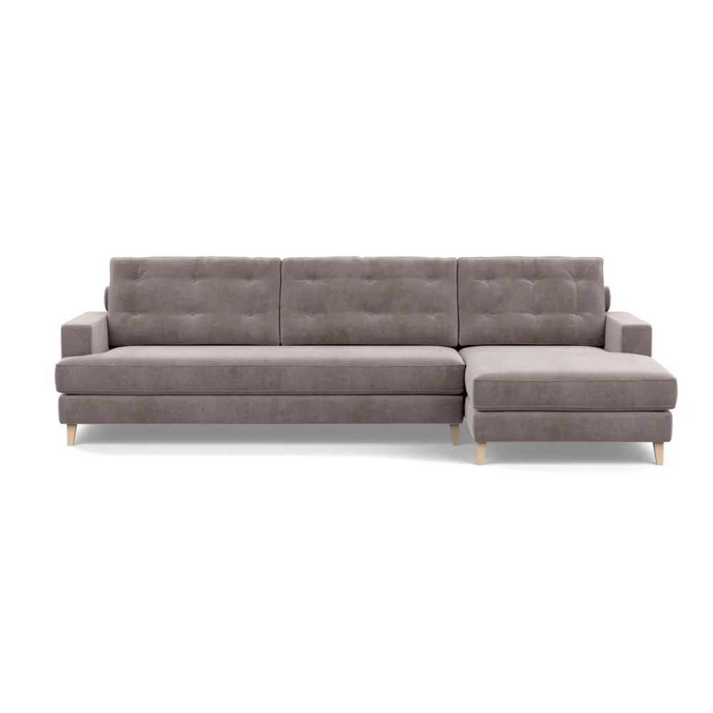 Heal's Mistral Right Hand Facing Corner Sofa Smart Luxe Velvet Mushroom