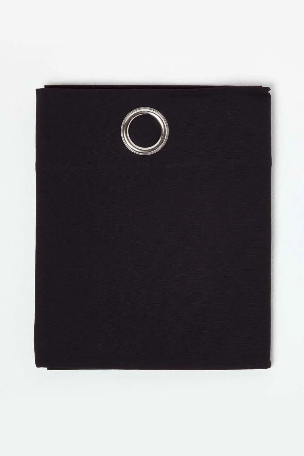 Homescapes Plain Cotton Ready Made Eyelet Curtain Pair in Black 3