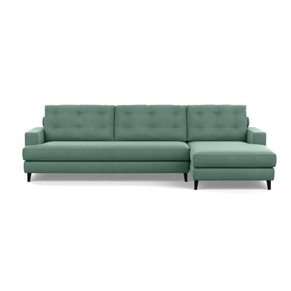 Heal's Mistral Right Hand Facing Corner Sofa Smart Velvet Jade Black Feet