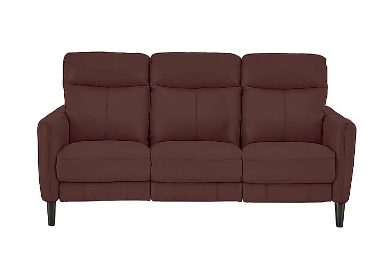 Compact Collection Petit 3 Seater Leather Sofa - BV Deep Red