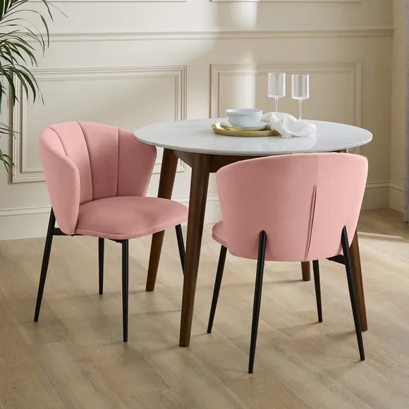 Kiley Dining Chair with Gold Legs, Velvet