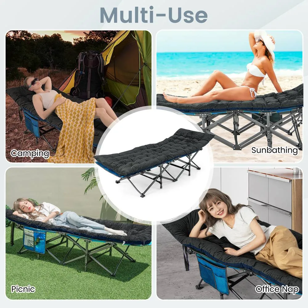 Costway 190 x 70 x 7cm Folding Lounge Chair Cushion Thickened Recliner Cushion in Grey 6