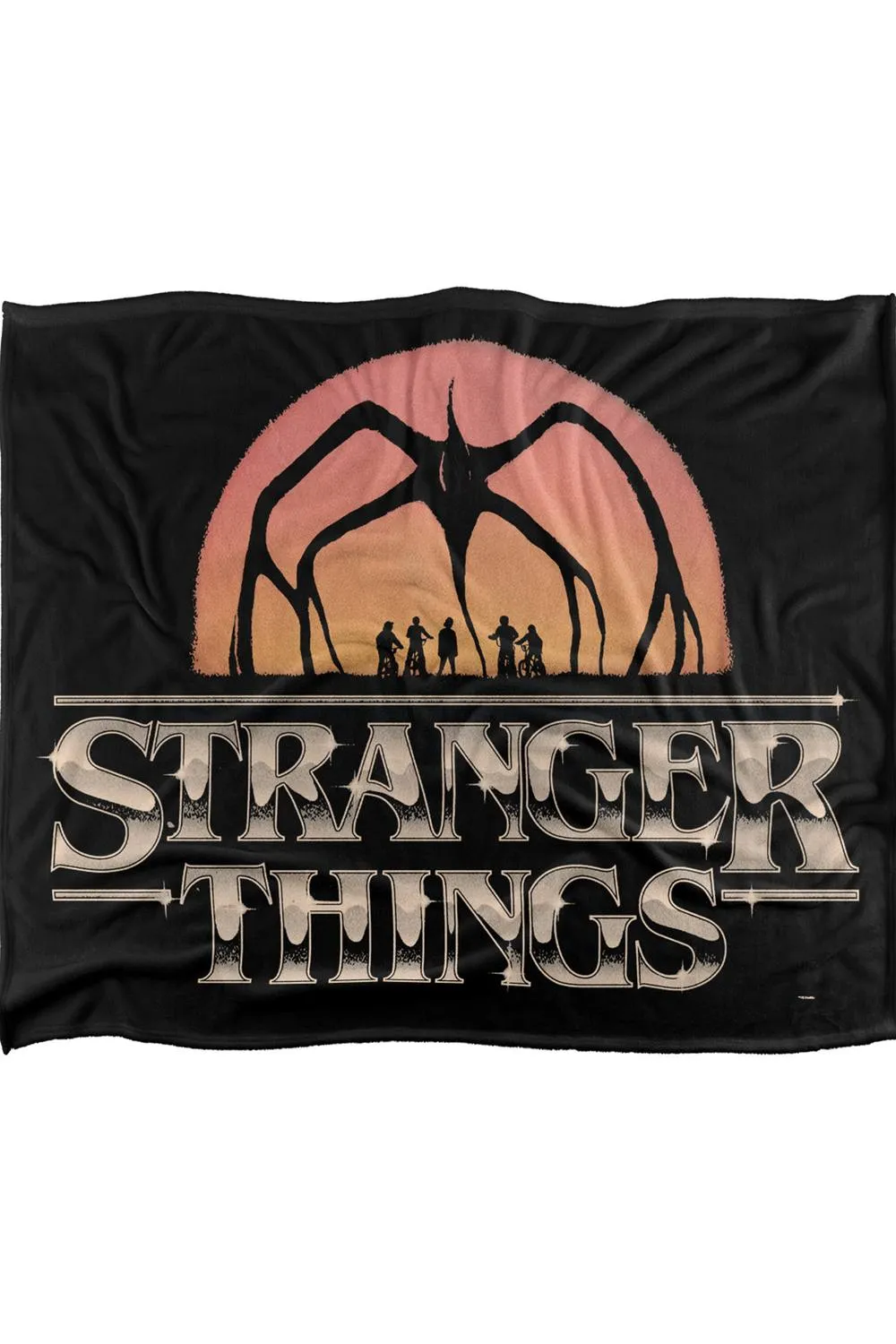 Stranger Things Sunset Logo Super Soft Throw Blanket 152 X 127 Cm