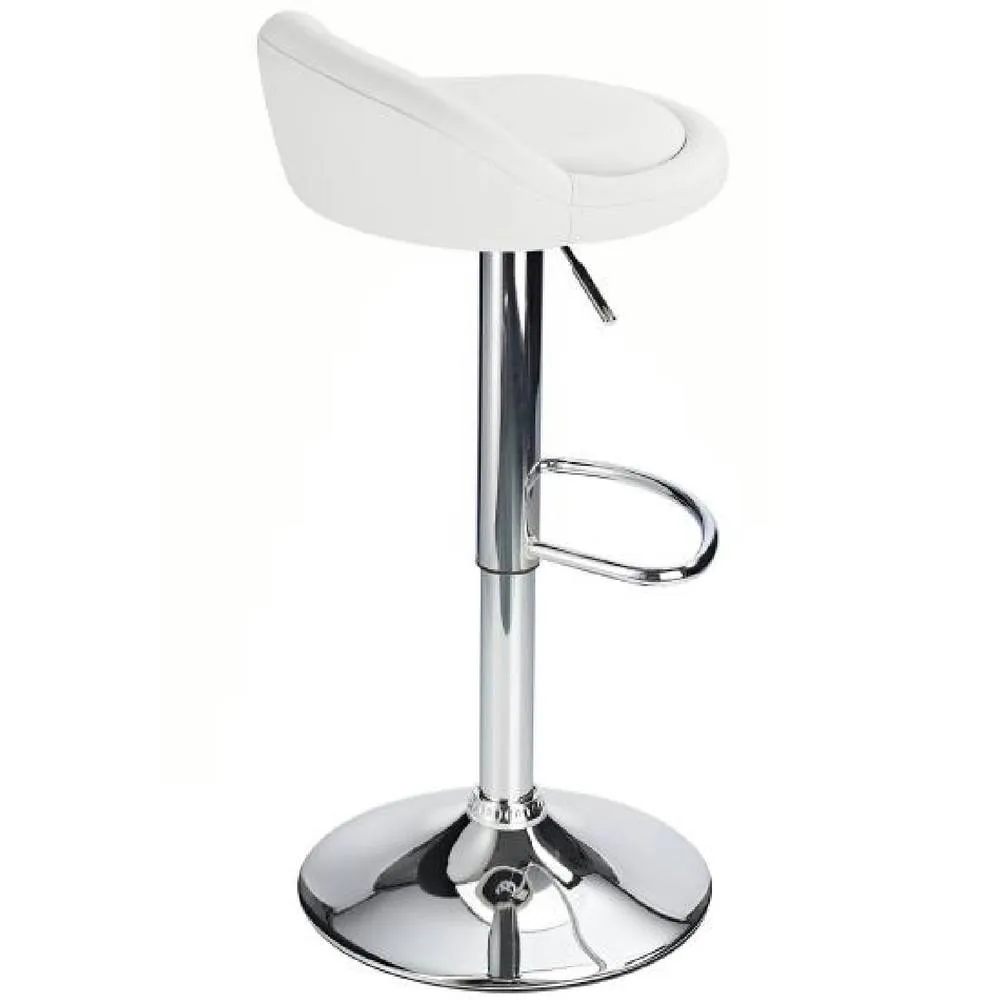 netfurniture Gaor Adjustable, Breakfast Bar Stool Faux Leather, Padded Seat White 5