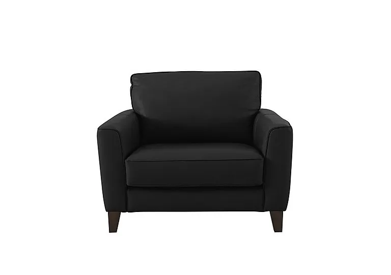 Brondby NC Leather Cuddle Chair - Classic Black