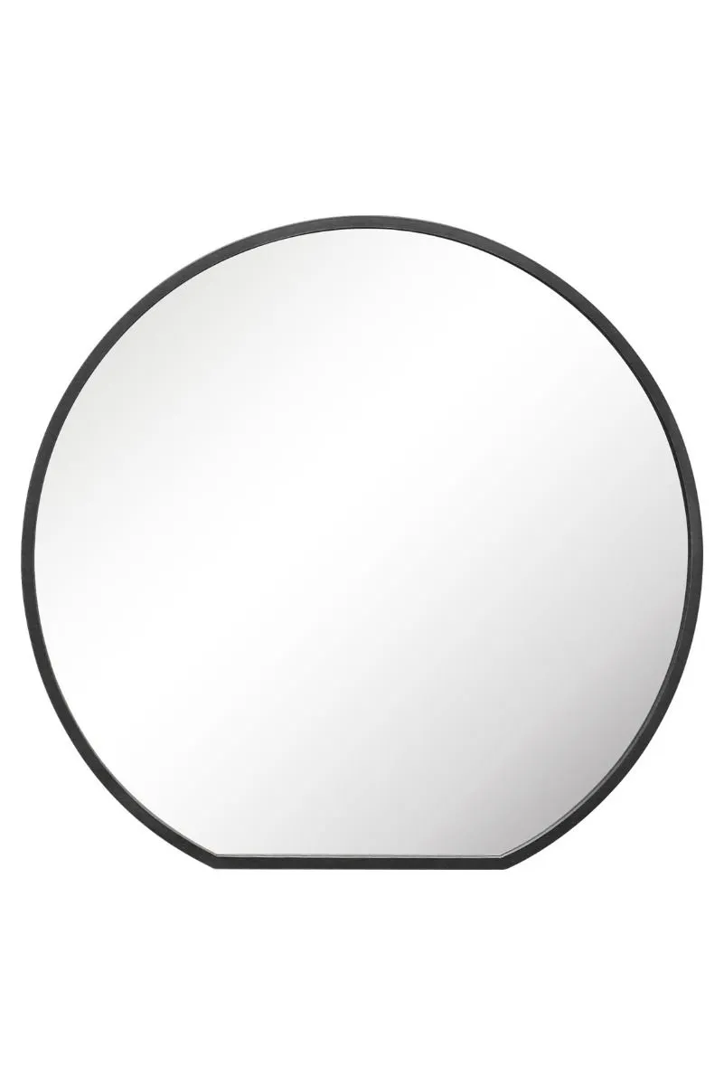 MirrorOutlet Black Framed Flat Bottom Circular Garden Wall Mirror (126CM X 120CM) 3
