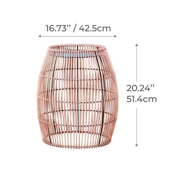 Peaktop Large Cylinder Rattan Metal Top Side Table 6