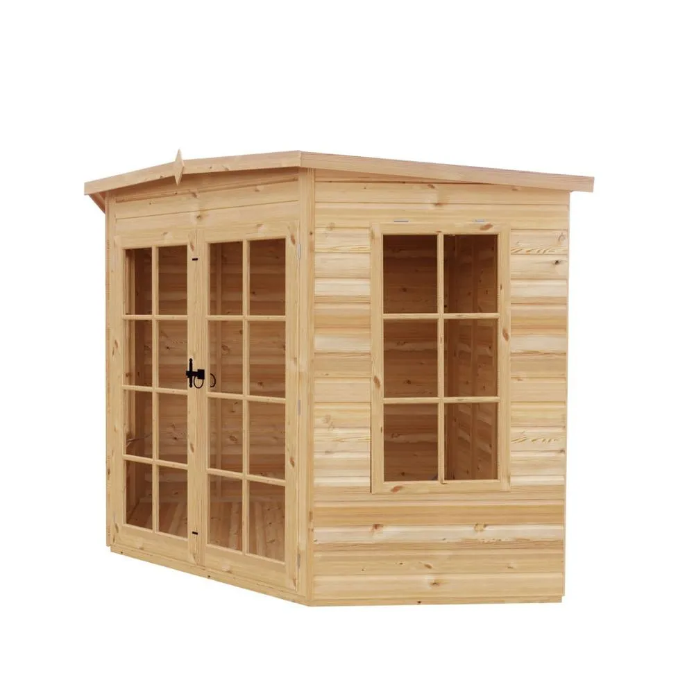 Shires Hampton Shiplap Summerhouse Garden Sun Room Approx 8 x 8 Feet in Brown 3