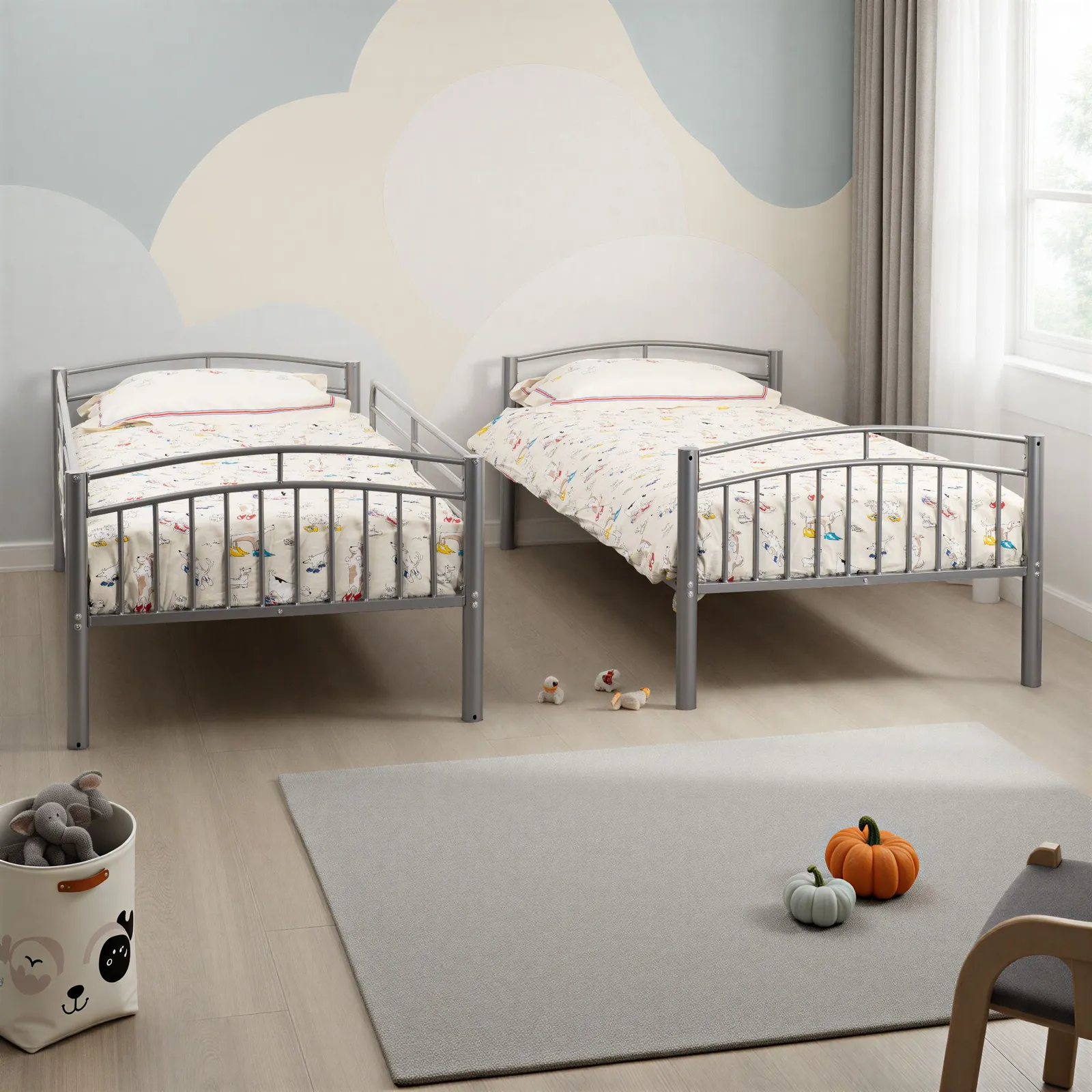 Seconique Ventura 3' Single Bunk Bed in Metallic Silver 2