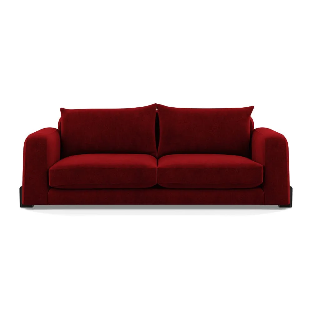 Heal's Nuvola 4 Seater Sofa Smart Luxe Velvet Mulberry Black Beech Feet 1