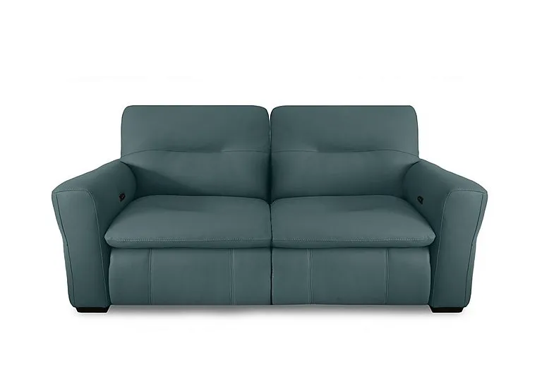 Restore 3 Seater Leather Power Recliner Sofa with Power Headrests - Lake Green