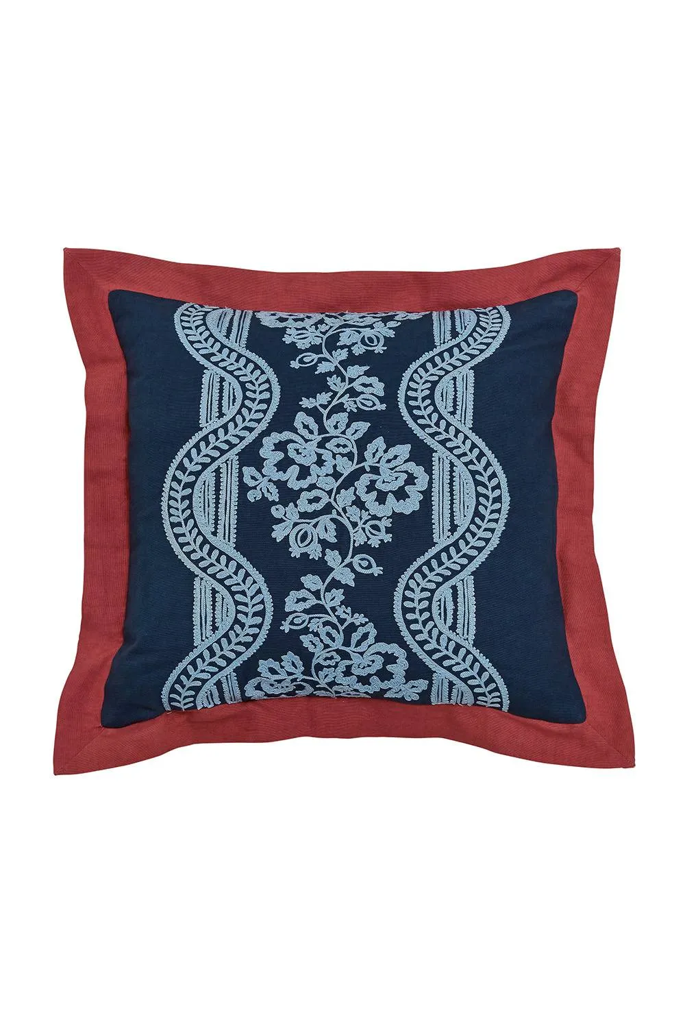 Sanderson 'Aubrey & Hykenham' Cotton Cushion in Indigo