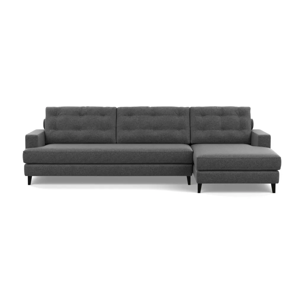 Heal's Mistral Right Hand Facing Corner Sofa Melton Wool Granite Black Feet