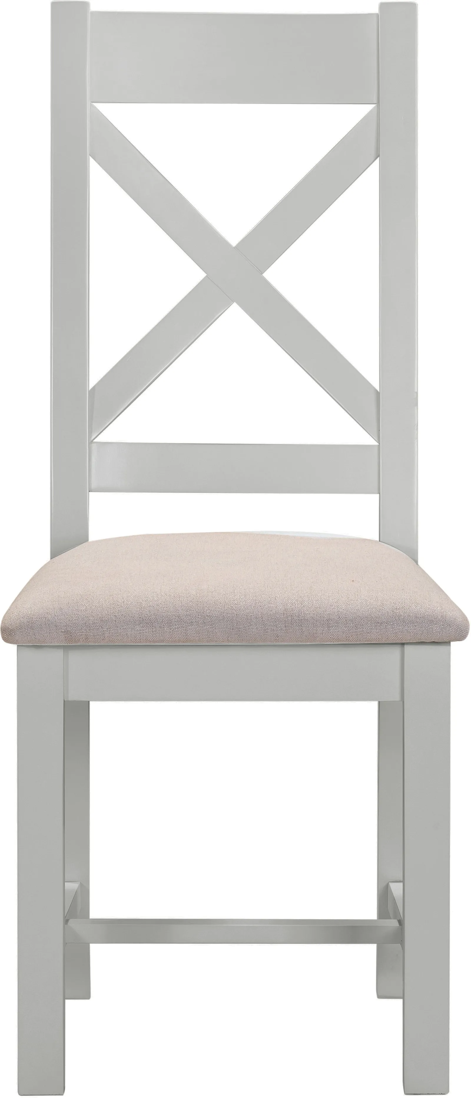 Seconique Windsor Ivory Cross Back Chair (Box of 2) in Light Grey 3