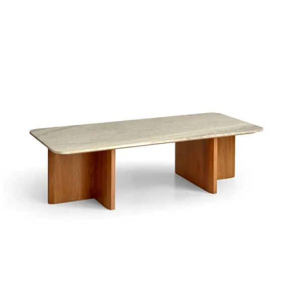 Arya Coffee Table, Mango Wood and Real Marble 5
