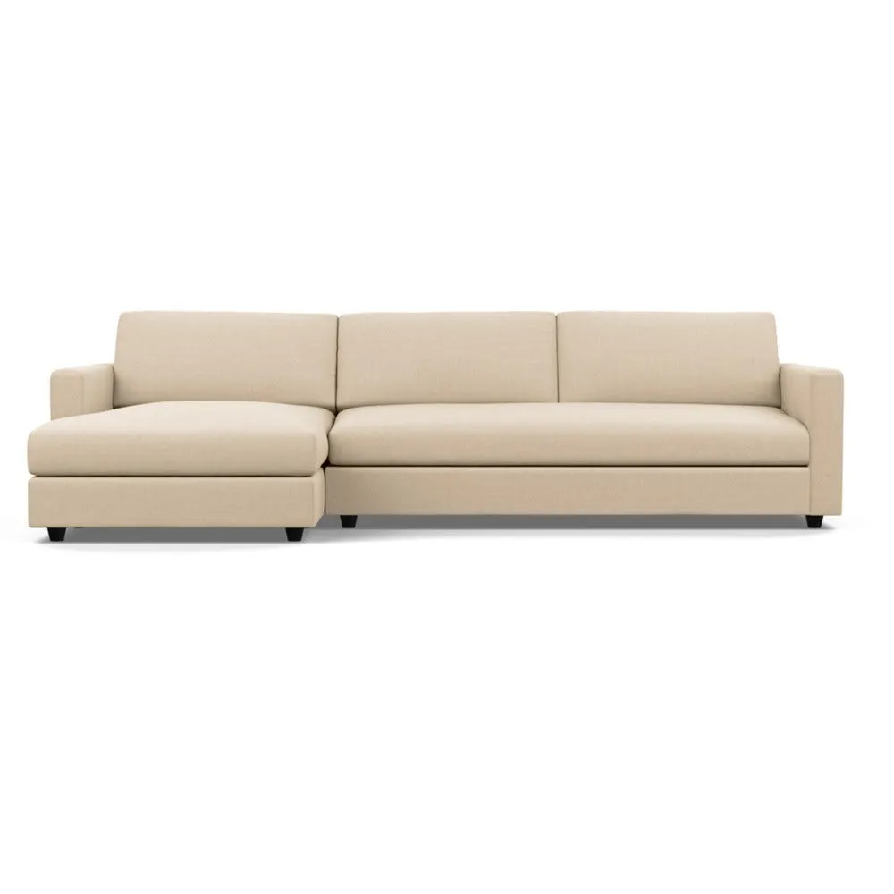 Heal's Nimbus II 4 Seater Corner Chaise LHF Brushed Cotton Oat Black Feet