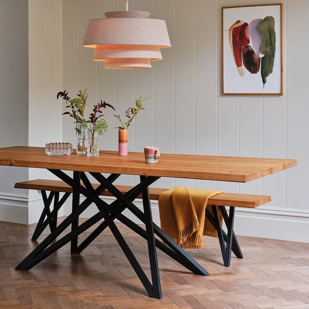 Heal's Vienna Dining Table 160x90cm Blonde Oiled Oak Chamfered Edge Filled 3