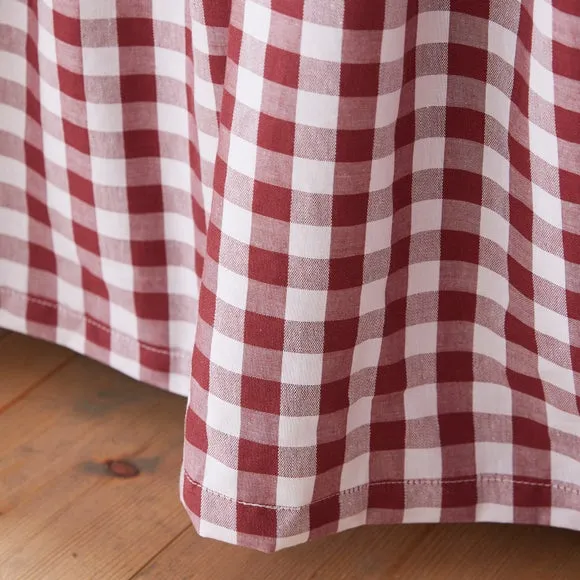 Portloe Woven Gingham 100% Cotton Frilled Valance 6