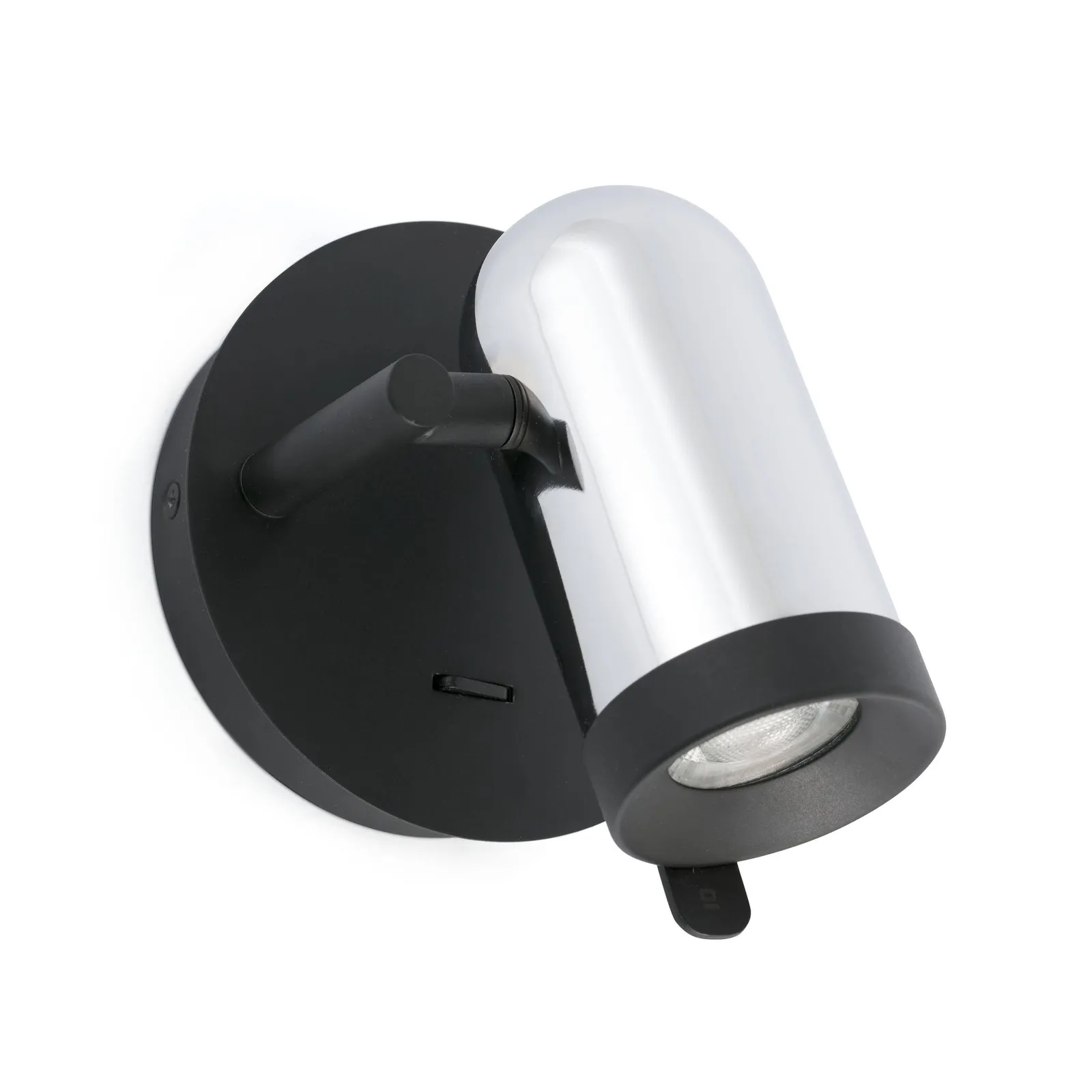 Netlighting Orleans 1 Light Indoor Adjustable Wall Spotlight Chrome Black GU10 in Grey