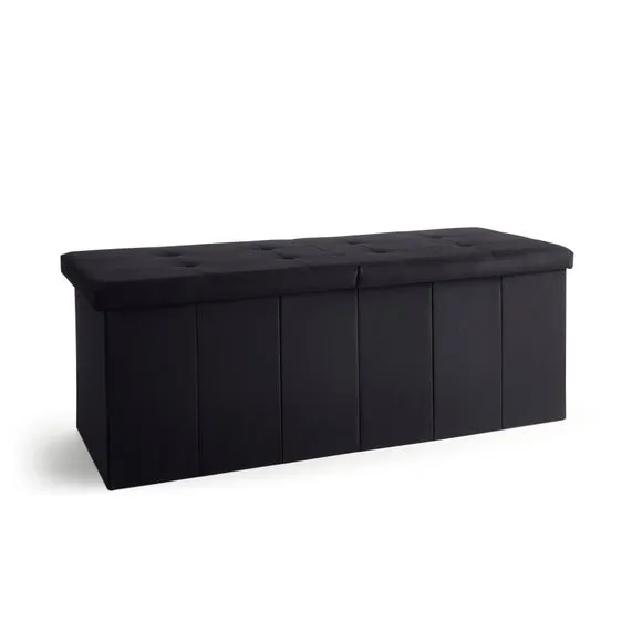 Faux Linen Bed Ottoman 4
