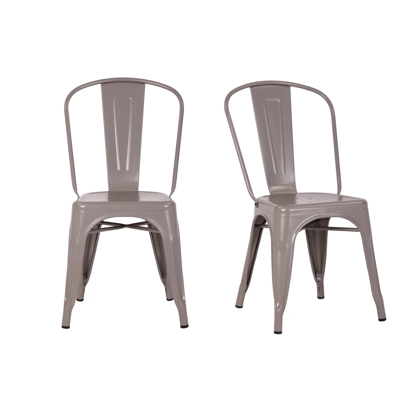 Daxton Set of 2 Metal Chairs Grey