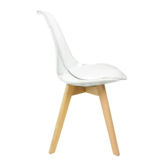 Fusion Living Soho Clear Plastic Dining Chair with Squared Legs 4