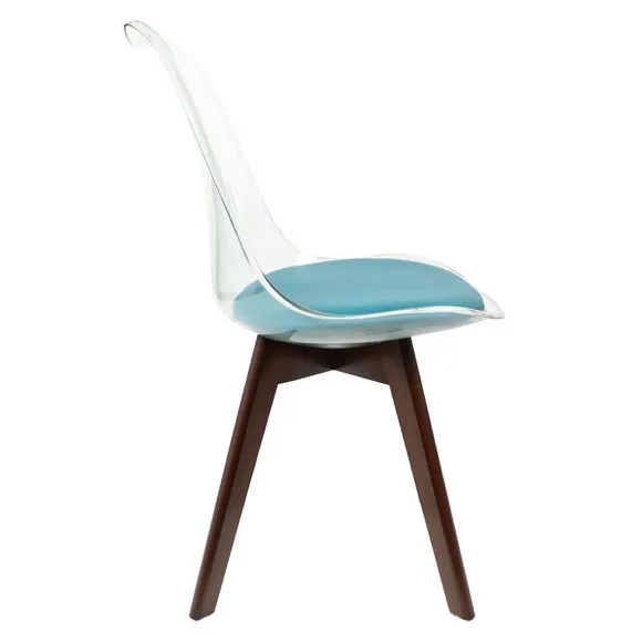 Fusion Living Soho Clear Plastic Dining Chair with Squared Legs 4