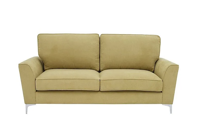 Legend 3 Seater Classic Back Fabric Sofa with Chrome Feet - Cosmo Apple