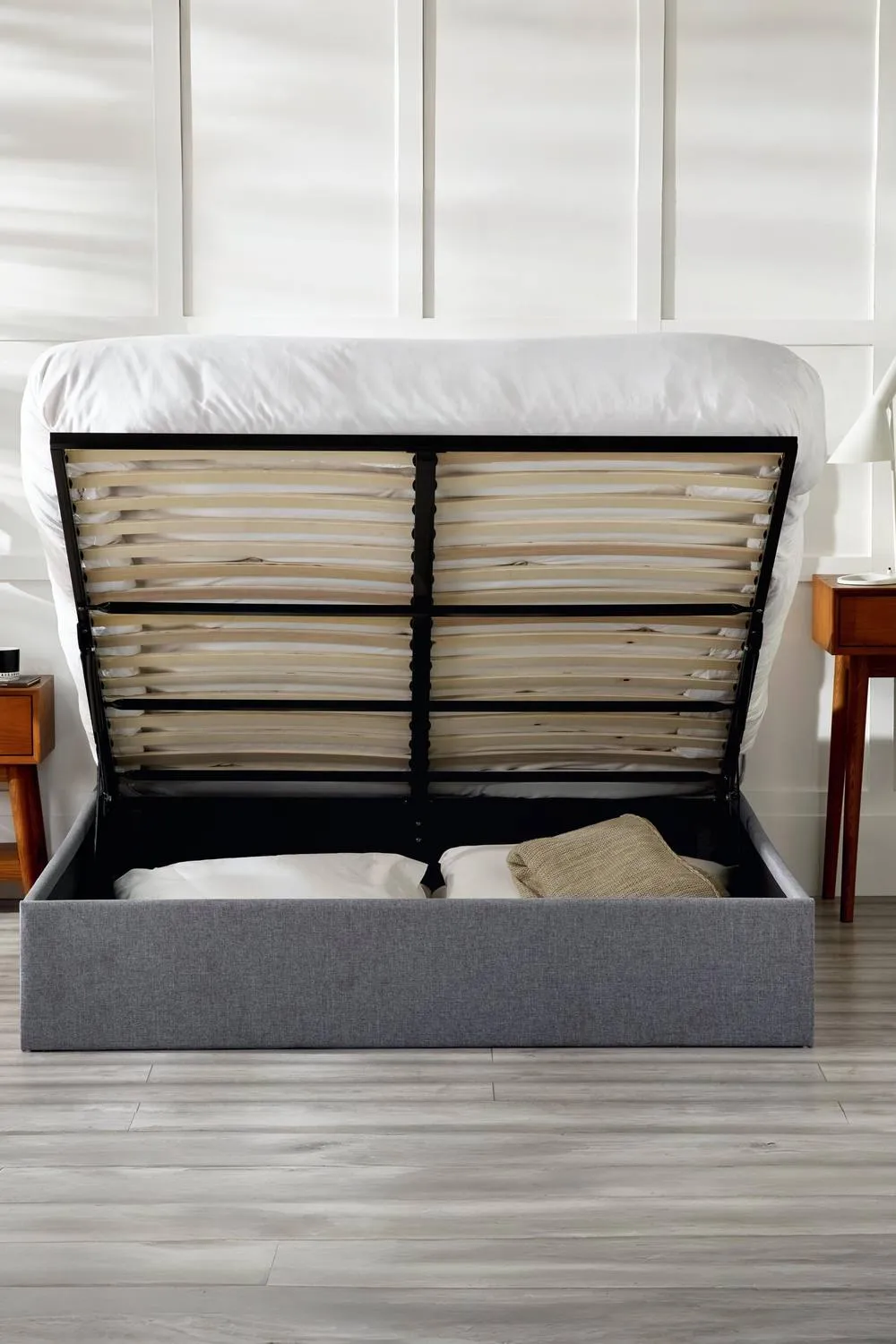 Julian Bowen Merida Upholstered Ottoman Storage Bed in Grey 2