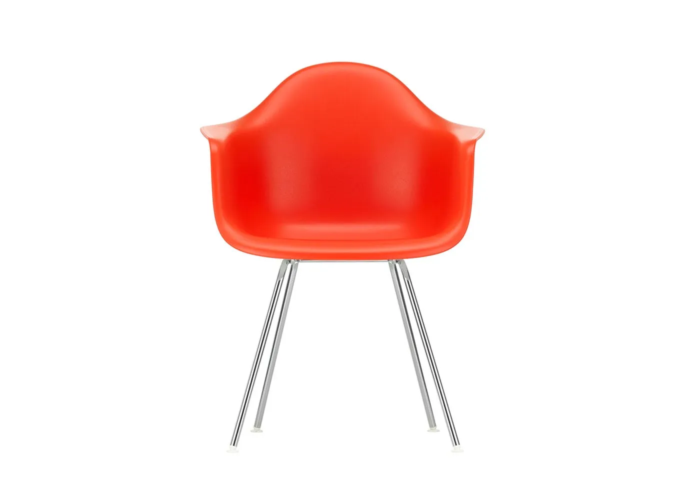 Vitra Eames DAX Armchair New Height Poppy Red Chrome Base 1