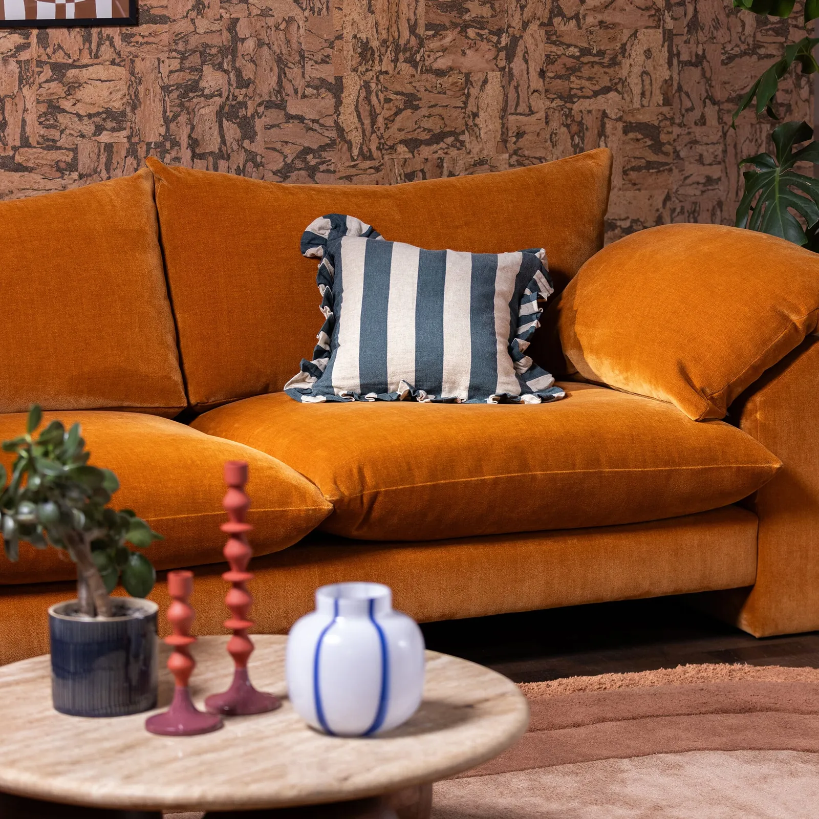 Hoxton Large Sofa, Orange Fabric | Barker & Stonehouse 3