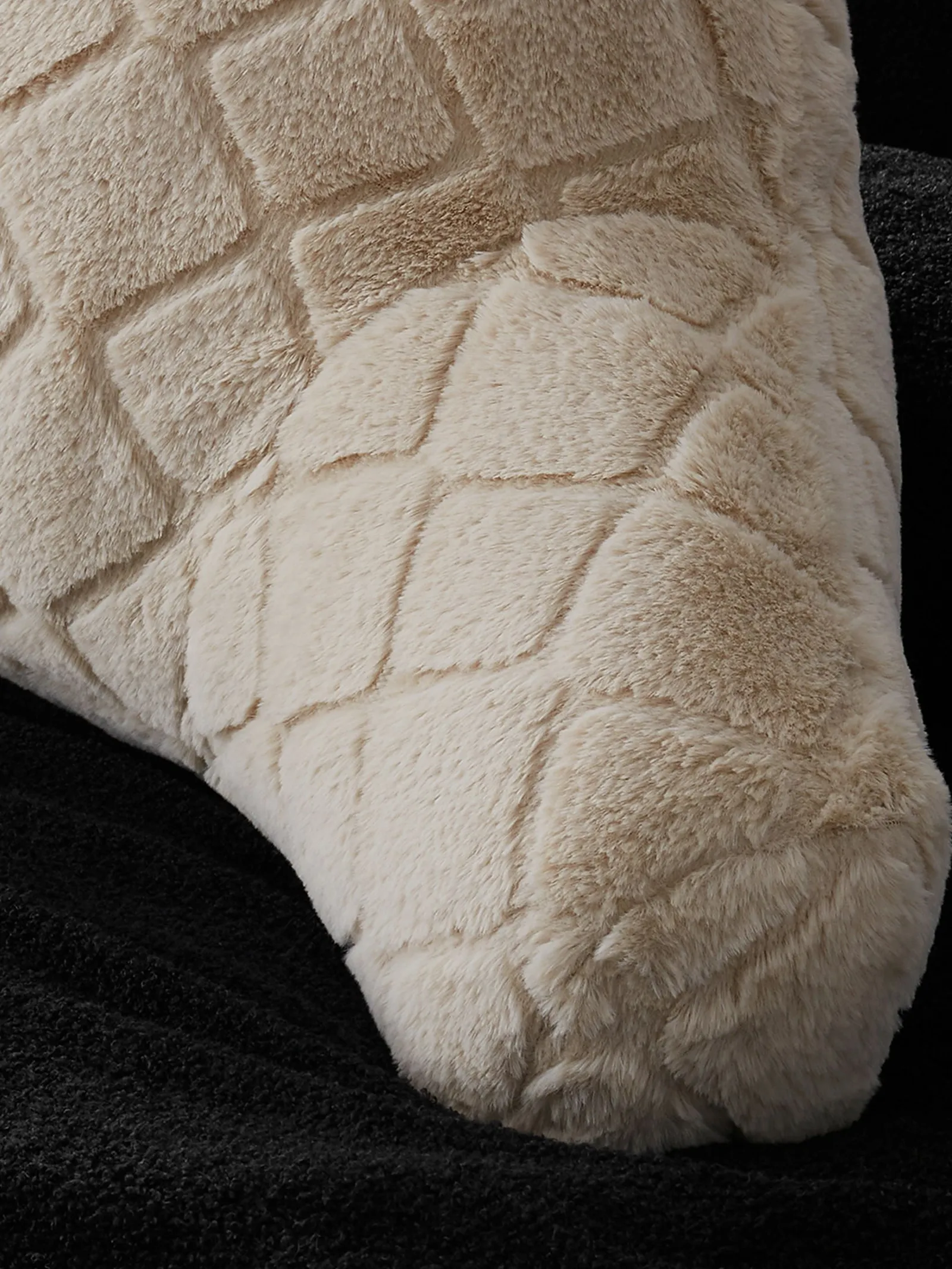 Catherine Lansfield 'Cosy Diamond' Cushion in Natural 2