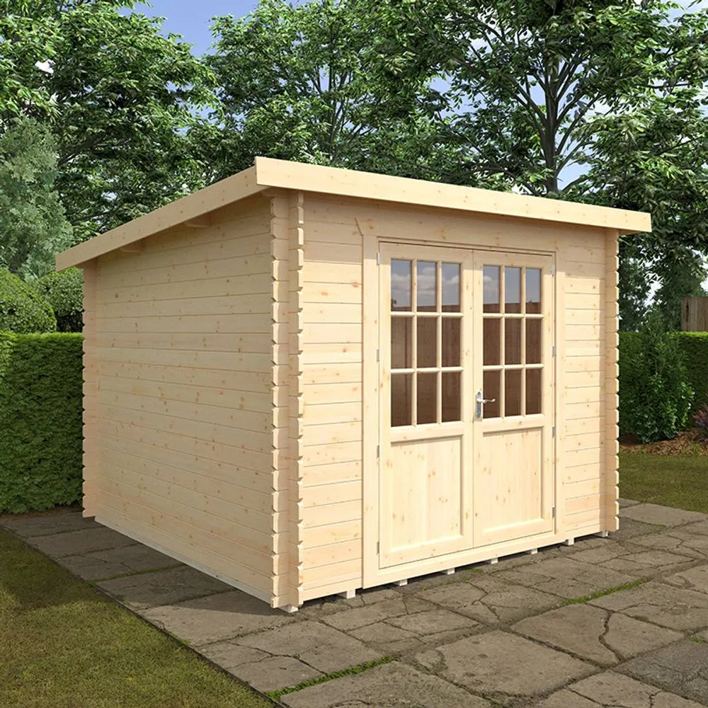 Buttercup Farm 10x10 The Kingsley 28mm Cabin - L295 x W295 x H232.8 cm in Natural 2