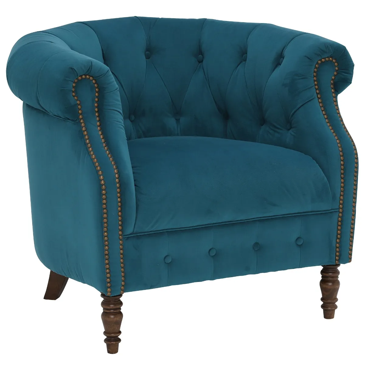 Ollena Velvet Chair, Plush Mallard